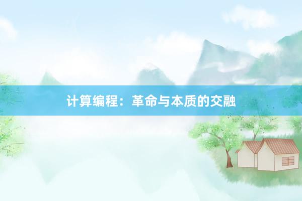计算编程：革命与本质的交融