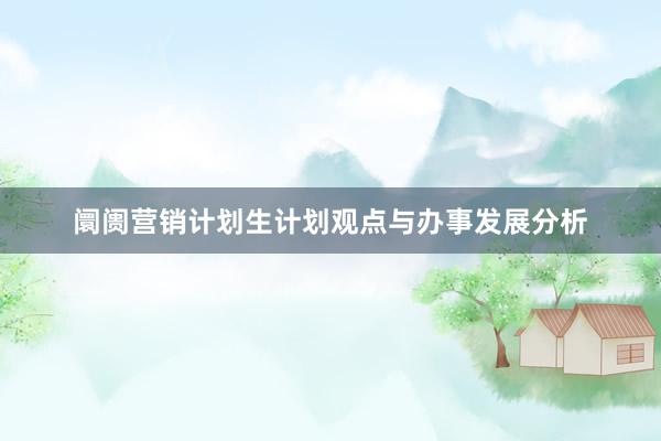 阛阓营销计划生计划观点与办事发展分析